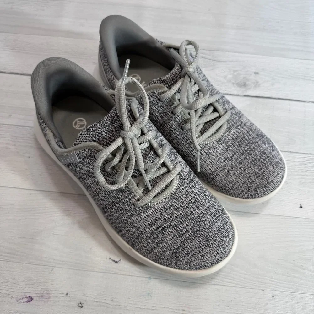 Kizik Madrid Eco-Knit Gray Shoe Hands Free Athletic‎ Sneaker mens 6 women's 7.5